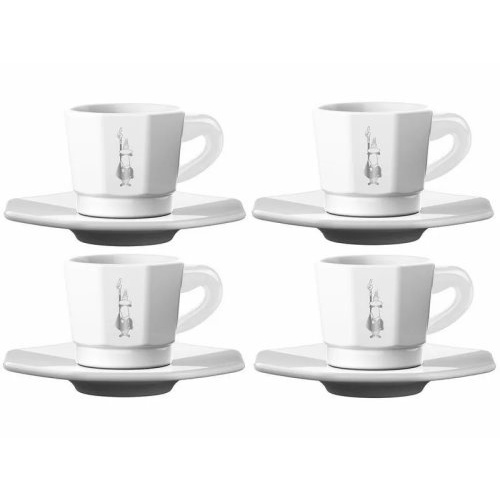 SET 4 8- FACES CUPS TOTAL WHITE