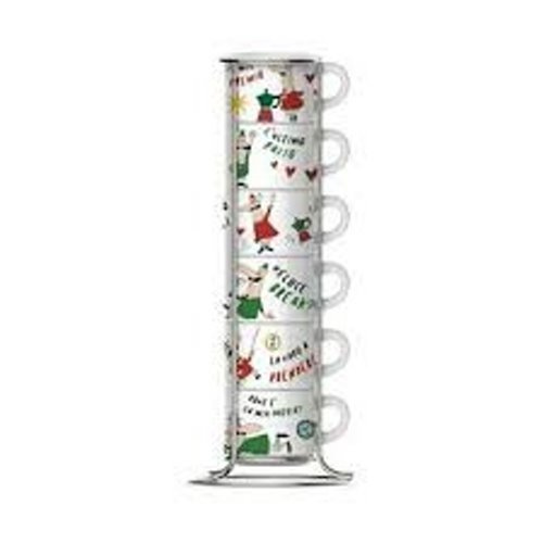 SET 6 CUPS COFFEE STACKABLE