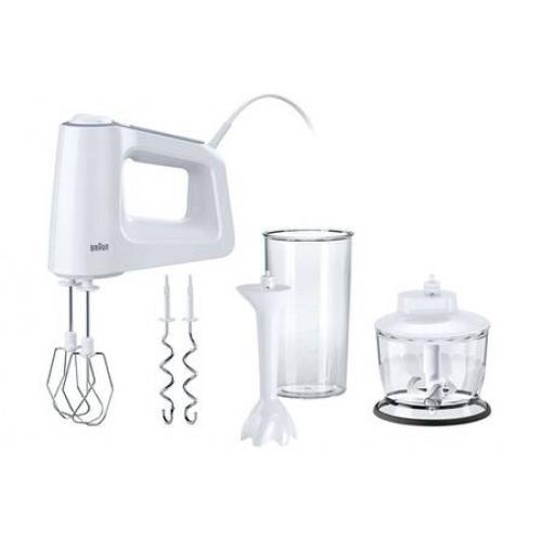 MultiMix3 500W, 5 SPEEDS + TURBO, WHISKS, KNEADERS, SOFT GRIP + DUAL OUTLET + PL