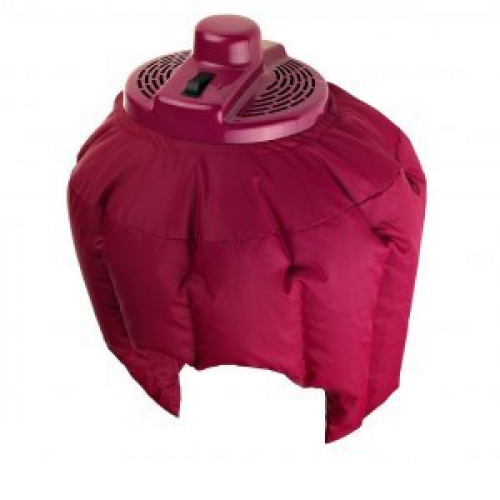 Hood hair dryer Removable and fully washable hood hair dryer made of textile mat
