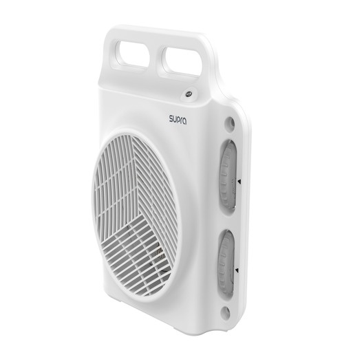 Blanc – 1000/2000W – IP21 – thermostat mécanique –  poignée de transport – hors-