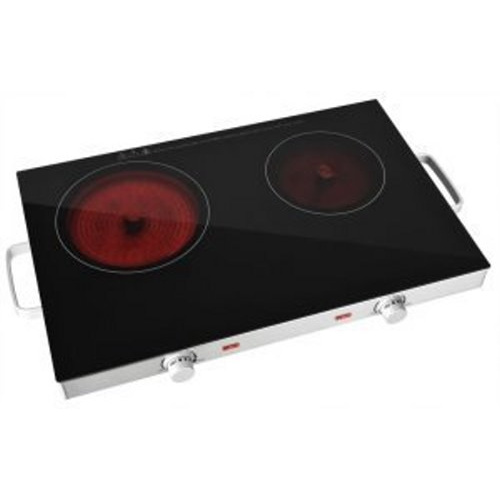Double Cooking plate Adjustable thermostat
Each plate is controlled individually