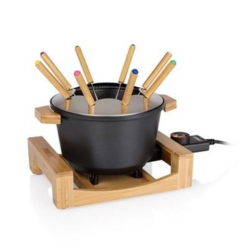 Appareil à fondue – Pure Black Volume de 1,5L – Habillage en bambou