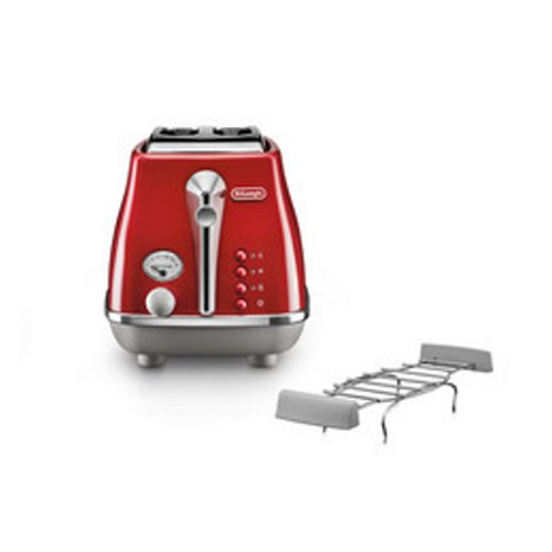 GRILLE PAIN 2 slice + bun warmer red toaster
