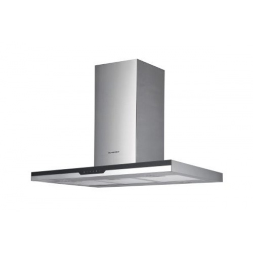 WALL-MOUNT T-SHAPE 90 CM EXTRACTOR HOOD, A CLASS, BLACK AND INOX