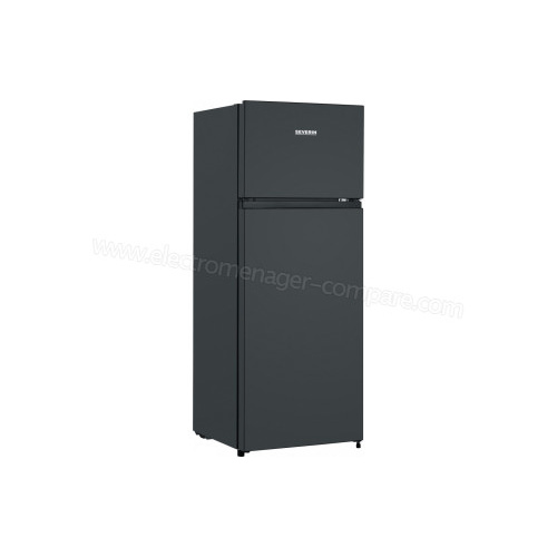 Réfrigérateur double porte 206 l., noir, Réfrig. 165 l., Congél. ****, E (A->G),