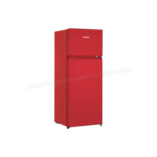 Réfrigérateur double porte 206 l., rouge, Réfrig. 165 l., Congél. ****, E (A->G)
