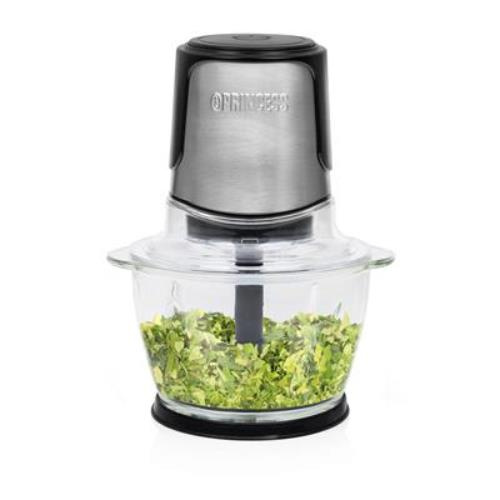 Mini-hachoir 2 lames en acier inoxydable – Bol en verre 1L