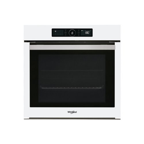 Four multifonction, pyrolyse, blanc, 73 L, bouton 6ème Sens, porte froide, ferme