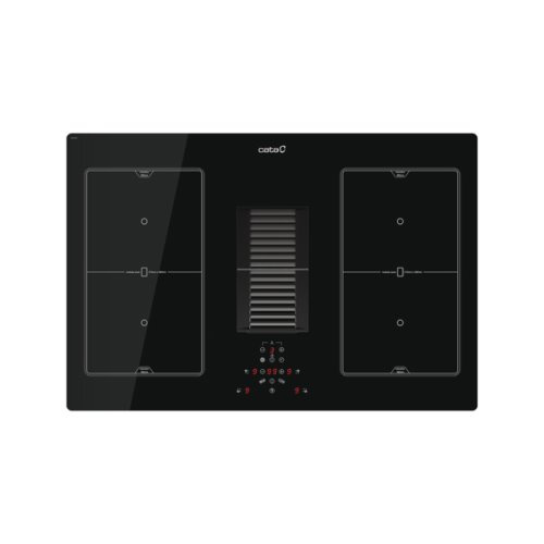 Plaque induction avec extracteur 77cm 4 zones: 4 zones de 21,5x19cm et 2 zones m