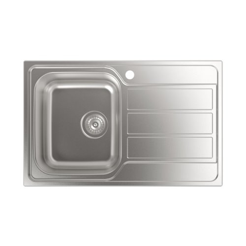 Évier carré inox avec égouttoir 79x50cmInstallation en 45cmProfondeur 18cmAci