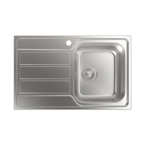 Évier carré inox avec égouttoir 79x50cmInstallation en 45cmProfondeur 18cmAci