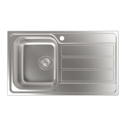 Évier carré inox avec égouttoir 86x50cmInstallation en 45cmProfondeur 18cmAci