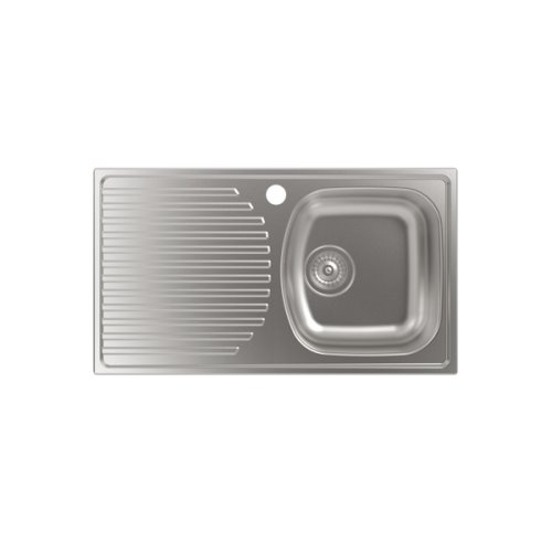 Évier carré inox avec égouttoir 78,8×48,8cmInstallation en 45cmProfondeur 16cm
