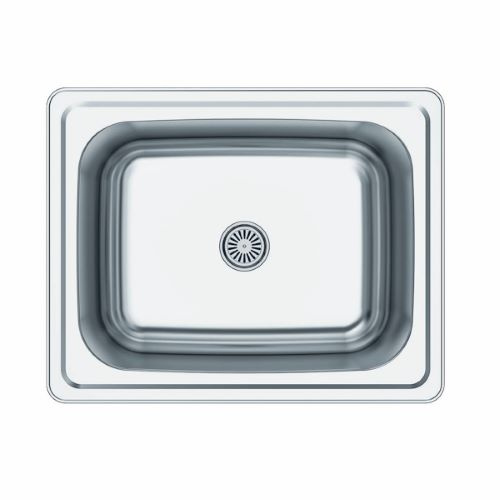 Évier carré inox 60,9×50,9cmInstallation en 60cmProfondeur 15cmAcier inox AIS