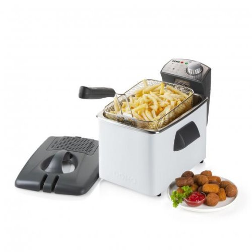 Friteuse 4.5L 3200W Cuve acier Thm. Blanc
