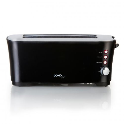 Grille-pain 2 fentes 4 tranches noir inox