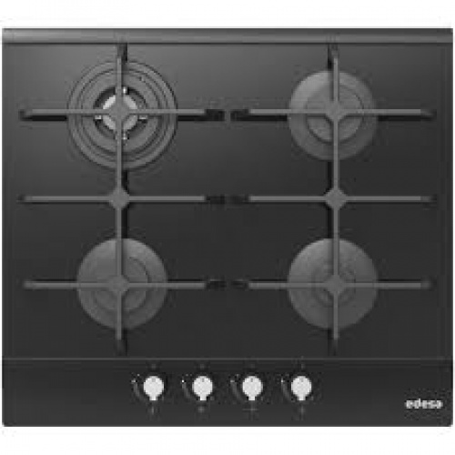 Finition : Finition en verre noir, Plaque de cuisson au gaz naturel avec 4 brûle