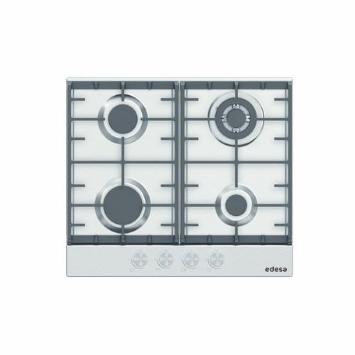 Couleur: Acier inoxydable, Plaque de cuisson au gaz naturel avec 4 feux, 2 grill
