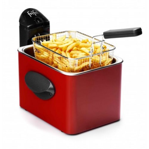 Friteuse Style Rouge 3.5L 1Kg Cuv.Acier