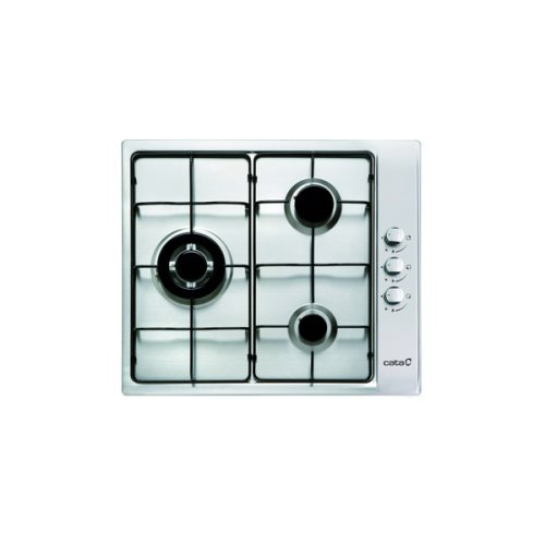 Plaque gas inox 3 feuxGas ville/butaneGrilles/brûleurs en ennamelPuissance ma