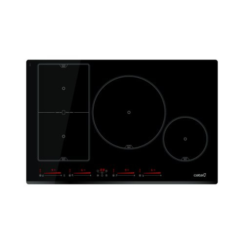 Plaque induction 80cm 4 zones: 2 zones de 21x20cm, 1 zone de 30cm diametre, 1 zo