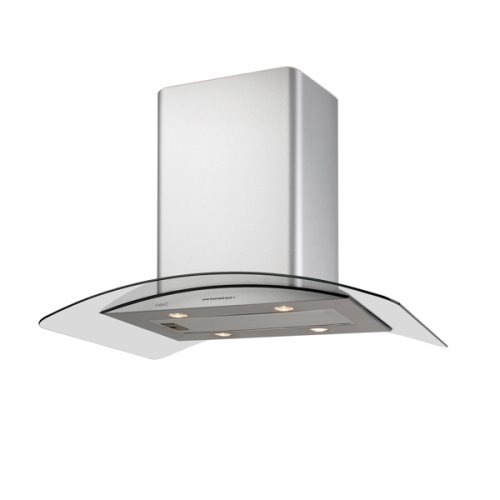Hotte ilot Glass/inox 90cm Controles electroniques avec temporizateur3 niveaux