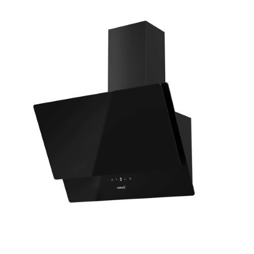 Hotte verticale inclinée noir 60cm Controles tactiles avec temporizateur et ind