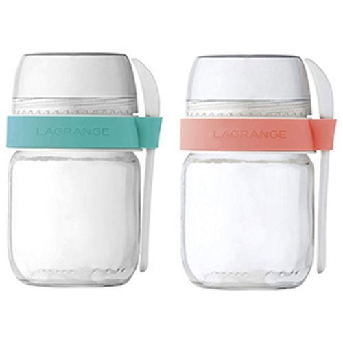 Lot de 2 pots yaourts compartimentés Pamplemousse&Chlorophylle