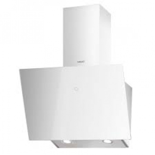 Hotte verticale inclinée blanc 50cm Panneau commandes electroniques avec minute