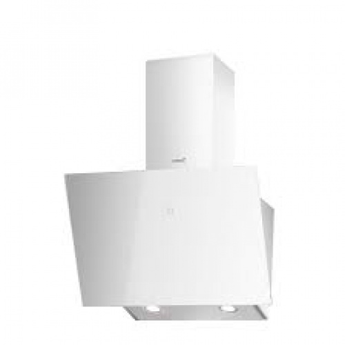 Hotte verticale inclinée blanc 60cm Panneau commandes electroniques avec minute