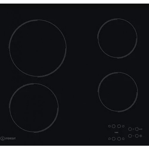 Table vitrocéramique, sensitif, noir, 60 cm, 4 radiants, puissance totale 6200 W