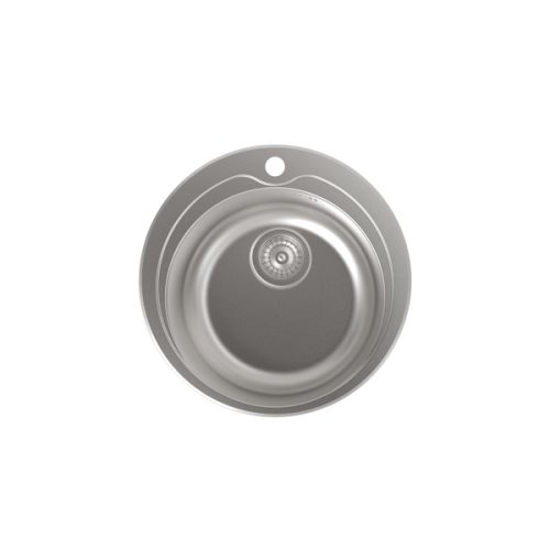 Évier rond inox 46,5×48,5cmInstallation en 45cmProfondeur 16,5cmAcier inox AI