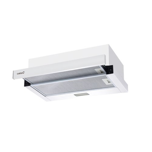 Hotte tiroir blanc 60cmControles mecaniques2 niveauxCapacité: de 160 a 300 m3