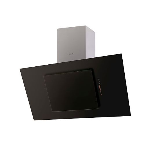 Hotte murale verticale inclinée 120cm avec panneau controles tactile et arrêt au