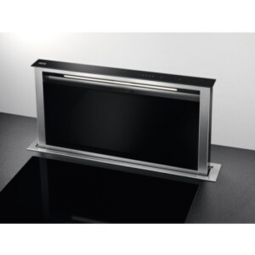 Produit EcoLine – Hotte ascenseur 90 cm – Couleur:Noir – Aspiration périmétrale