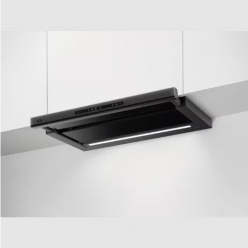 Produit EcoLine – Hotte tiroir 60 cm – Couleur:Noir mat – Connection H²H : Hotte