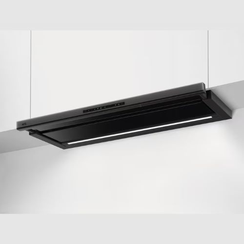Produit EcoLine – Hotte tiroir 90 cm – Couleur:Noir mat – Connection H²H : Hotte
