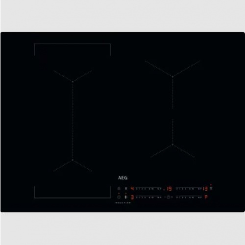 Table:Induction – Largeur (mm):710 – 4 foyers – Encastrement standard – Zone gau