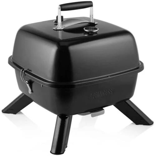 Barbecue hybride portable – 2-en-1 électrique ou charbon – Couvercle inclus