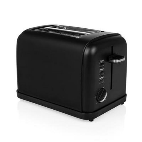 Toaster en acier noir Habillage en acier inoxydable – 2 fentes courtes