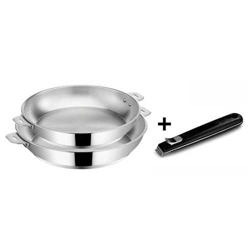 Salvaspazio Set Acier Inox 2 poêles D24.28+ pge