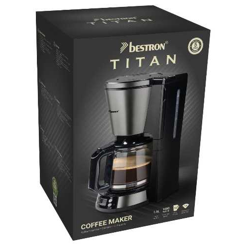 Cafetière filtre – 1,5L – Arrêt automatique – Maintien au chaud – 1000W – Titan