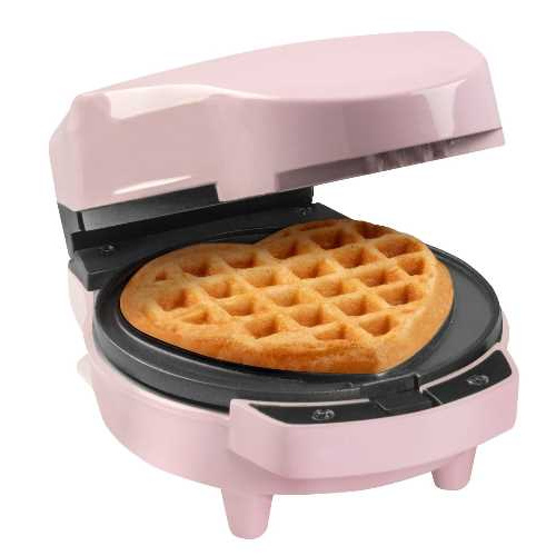 Gaufrier 2 in 1 – plaques amovibles, ronde et en forme de coeur – 450W – Sweet