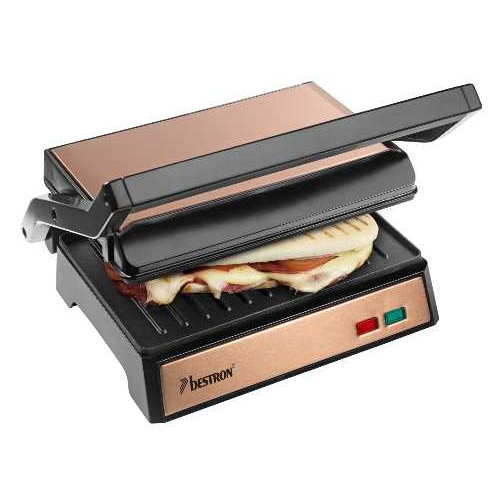 Grill à panini/viande – Le grill s’ouvre à 180° – Bac récupération de graisse –