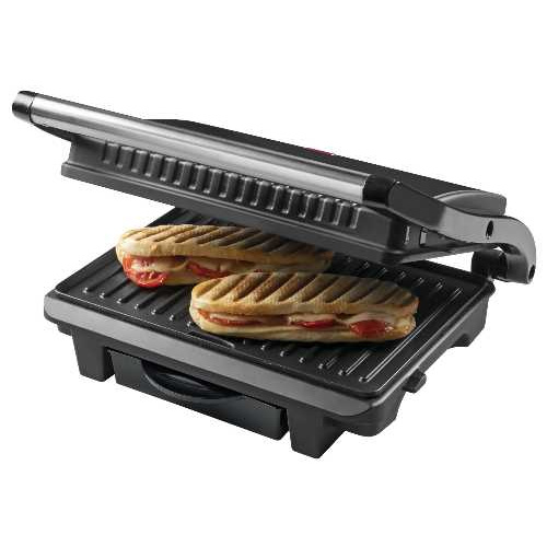 Grill à panini/viande – Bac récupération de graisse – 1000W – Black Label
