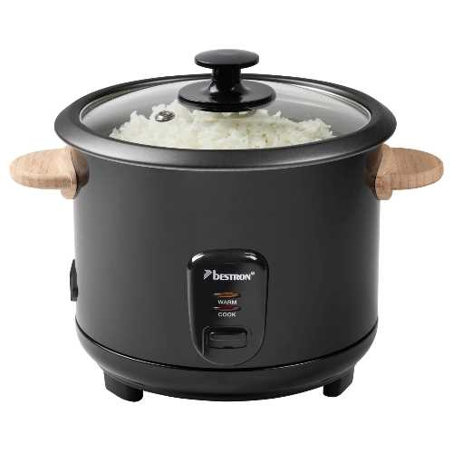 Cuiseurs à riz – Poignées bambou – 1350g de riz – 1,8L – 700W – Black & Wood