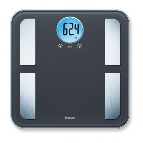 Impédancemètre en verre – Poids, graisse, eau, muscle, masse osseuse, calories A