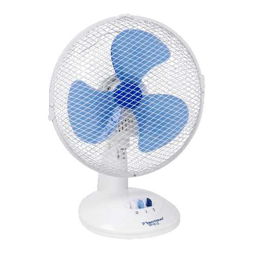 Ventilateur de table Ø 27cm – 30W – Blanc et bleu