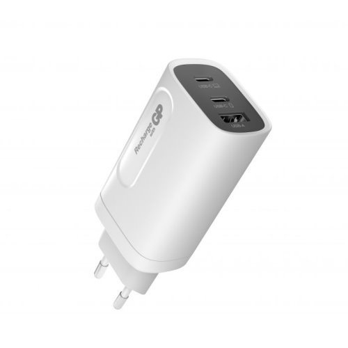 GP Chargeur secteur PD 65W GaN – 1xUSB-A + 2xUSB-C + câble USB-C 2m